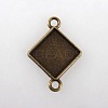 Vintage Tibetan Alloy Rhombus Cabochon Connector Bezel Settings TIBE-M016-03AB-NF-1