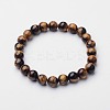 Natural Tiger Eye Beaded Stretch Bracelets X-BJEW-F203-04-6
