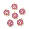 Golden Plated Alloy Enamel Charms ENAM-XCP0001-13S-2