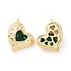 Brass Micro Pave Green Cubic Zirconia Pendants KK-E068-VC454-1
