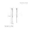 Elegant Stainless Steel Flat Round Tassel Stud Earrings BX2341-1-1