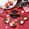 CRASPIRE 4 Pairs 4 Style Christmas Theme Antler Cloth & Iron Alligator Hair Clips PHAR-CP0001-16-5