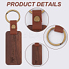 Gorgecraft 2Pcs 2 Styles Word His Only/His Queen Engraved Wooden with Leather Keychain WOOD-GF0001-81-6
