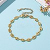 Brass Coffee Bean Chain Bracelets BJEW-JB05859-5