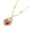 Brass Micro Pave Clear Cubic Zirconia Pendant Necklaces LS-NJEW-Z035-04B-G-2
