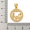Rack Plating Brass Micro Pave Cubic Zirconia Pendants KK-B091-50E-G-3