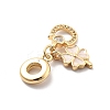 Rack Plating Brass Clear Cubic Zirconia European Dangle Charms KK-Q017-28G-2