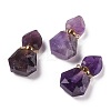 Hexagon Natural Amethyst Perfume Bottle Pendants G-H241-03A-G-1