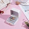 PU Imtation Leather Couple Rings Storage Boxes with Velvet Inside CON-WH0110-69-3