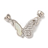 Brass Micro Pave Clear Cubic Zirconia Fold Over Clasps KK-A227-14P-1