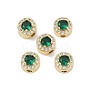 Rack Plating Brass Micro Pave Cubic Zirconia Flat Round Beads LS-KK-C007-13G-05-1