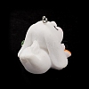 Opaque Resin Cute Bunny Pendants X-RESI-K023-02-4