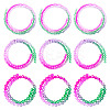12 Strands 3 Styles Gradient Color Baking Paint Glass Bead Strands DGLA-TA0001-21F-4