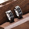 304 Stainless Steel with Enamel Hoop Earrings EJEW-M001-21C-P-4