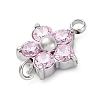 304 Stainless Steel Micro Pave Cubic Zirconia Flower Connector Charms LS-STAS-U042-01P-01-2