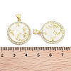 Brass Micro Pave Clear Cubic Zirconia Pendants KK-L213-010G-01-3