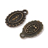 Oval Tibetan Style Alloy Charms TIBEP-D090-AB-NR-2