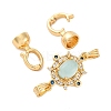 Brass Micro Pave Clear Cubic Zirconia Fold Over Clasps KK-P291-11G-2