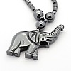 Trendy Men's Non-Magnetic Synthetic Hematite Beaded Necklaces NJEW-M002-21-2