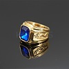 304 Stainless Steel with Cubic Zirconia Dragon Pattern Finger Rings for Men FS-WGD623F-23-1