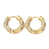 Brass Micro Pave Clear Cubic Zirconia Twist Hoop Earrings EJEW-K267-15G-4