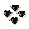 Natural Obsidian Love Heart Pendants G-T138-205D-G-1