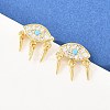 Eye with Cone Brass Micro Pave Cubic Zirconia Dangle Stud Earrings EJEW-A151-03G-1