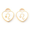 Light Gold Plated Alloy Enamel Pendants ENAM-R136-30-07-2
