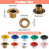 200 Sets 10 Colors Iron Grommet Eyelet Findings SCRA-GF0001-10B-06-2