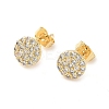Round Brass Micro Pave Clear Cubic Zirconia Stud Earrings EJEW-Z144-15G-4