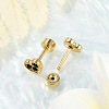 Heart Rhinestone Ear Fake Plugs EJEW-H105-26G-4