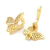Rack Plating Brass Micro Pave Clear Cubic Zirconia Twister Clasps KK-B093-28G-3