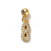 925 Sterling Silver Micro Pave Clear Cubic Zirconia European Dangle Charms STER-A045-01G-8-1