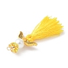 Glass Pearl Round Beaded with Polycotton Tassel Big Pendants PALLOY-MZ00611-4