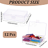 12Pcs Transparent Plastic Storage Boxes CON-CN0001-43-2