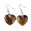 Natutal Tiger Eye Dangle Earrings EJEW-F343-D08-2