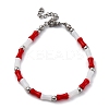 304 Stainless Steel Beaded Bracelets for Women BJEW-M056-05P-3
