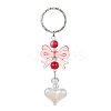 Acrylic Heart with Bowknot Keychains KEYC-JKC00612-01-1