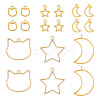 30Pcs 6 Styles Zinc Alloy Open Back Bezel Pendants FIND-TA0009-54-2
