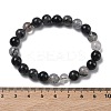 Natural Rutilated Quartz Round Beads Stretch Bracelets for Women BJEW-Z158-03H-03-5