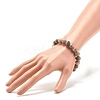 10mm Natural Black Sunstone Round Beads Stretch Bracelet for Men Women BJEW-JB07299-02-3