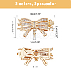 4Pcs 2 Colors Brass Box Clasps KK-CA0001-73-2