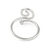Non-Tarnish 304 Stainless Steel Spiral Open Cuff Ring for Women RJEW-C097-04P-3