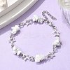 Natural Howlite Chip Link Bracelets BJEW-JB11592-01-1