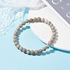 6mm Round Natural Maifanite/Maifan Stone Beads Stretch Bracelet BJEW-JB07088-03-2