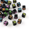 Cube with Letter Acrylic Beads MACR-D293-1
