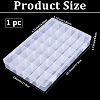 36 Grids Transparent Plastic Adjustable Dividers Boxes with Hinged Lid CON-PA0001-08-2