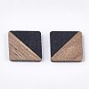 Resin & Walnut Wood Cabochons RESI-S358-90D-2