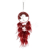 Retro Style Iron & Natural Red Agate Pendant Hanging Decoration PW-WG38430-03-1
