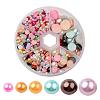 1Box ABS Plastic Imitation Pearl Dome Cabochons SACR-JP0001-M-1